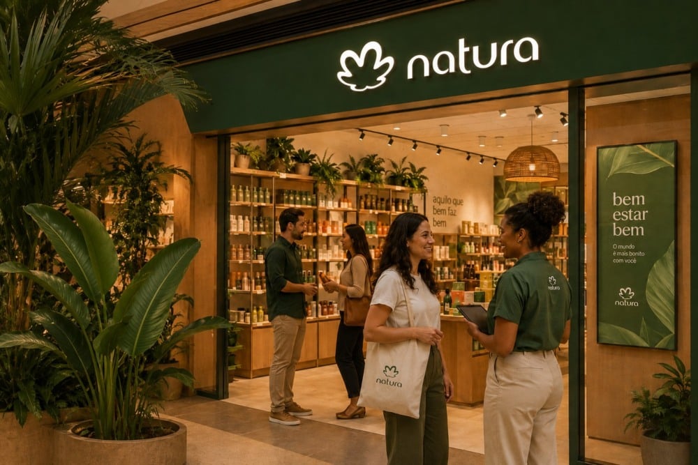 Loja Natura com atendimento em andamento